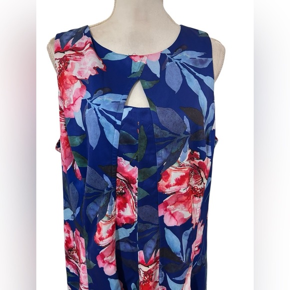 CB established 1962 blue and pink foral dress Size 16 - Picture 2 of 6